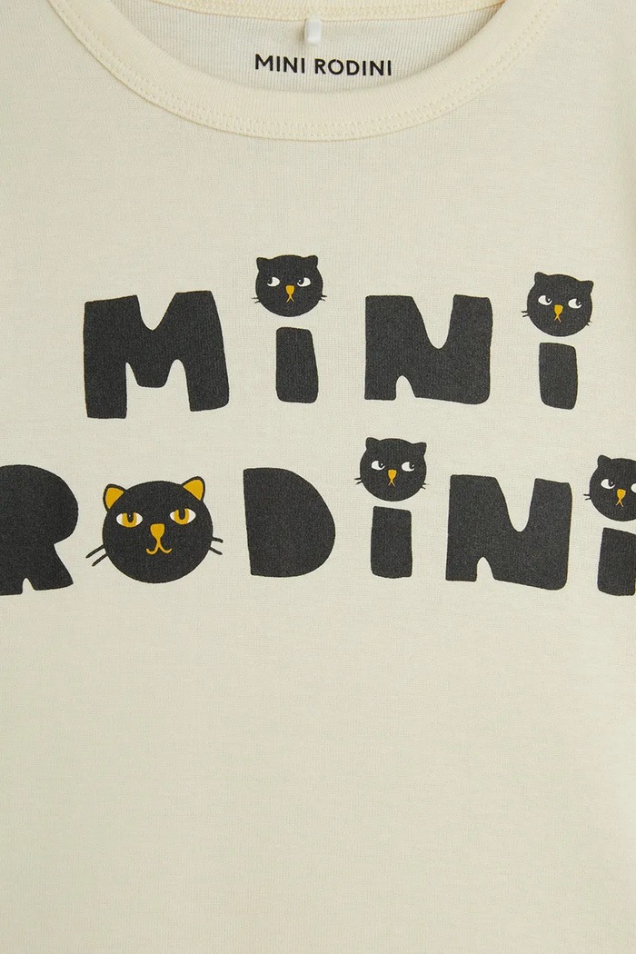 Dječja pamučna majica kratkih rukava Mini Rodini Mini Rodini Cats bež 2512010611