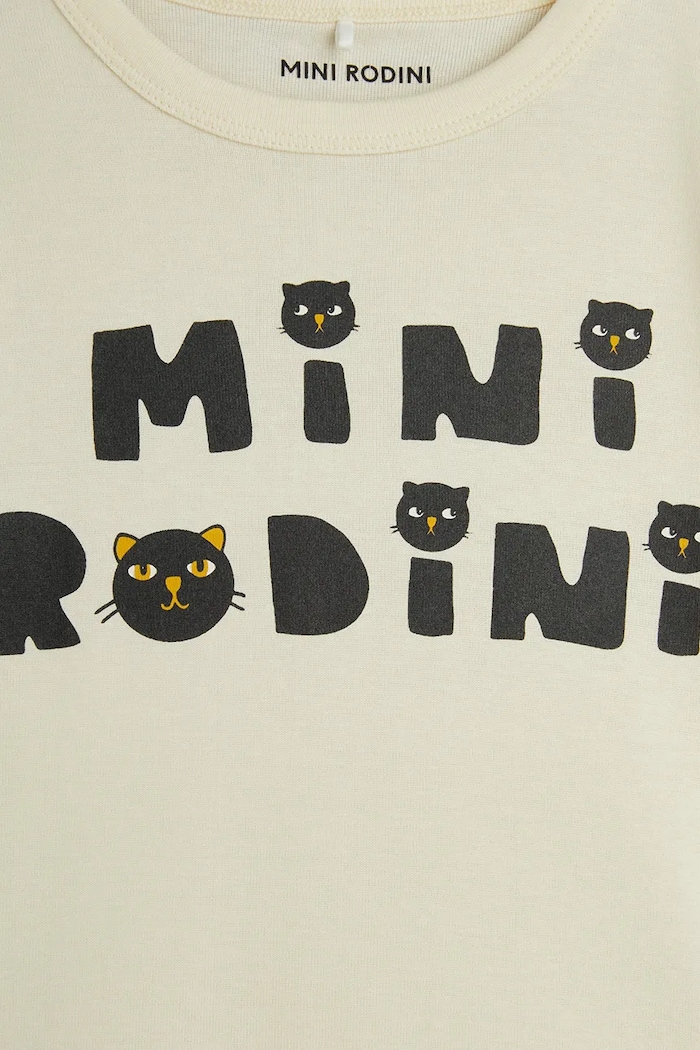 Dječja pamučna majica kratkih rukava Mini Rodini Mini Rodini Cats bež 2512010611