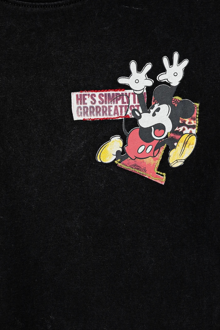 Dječaci Dječja pamučna majica kratkih rukava Desigual x Disney 25SBTK11 crna