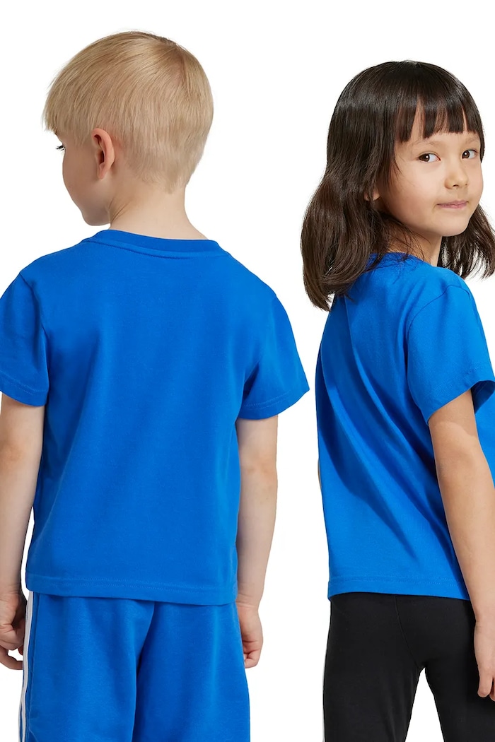 Дитяча бавовняна футболка adidas Originals IY2376 блакитний
