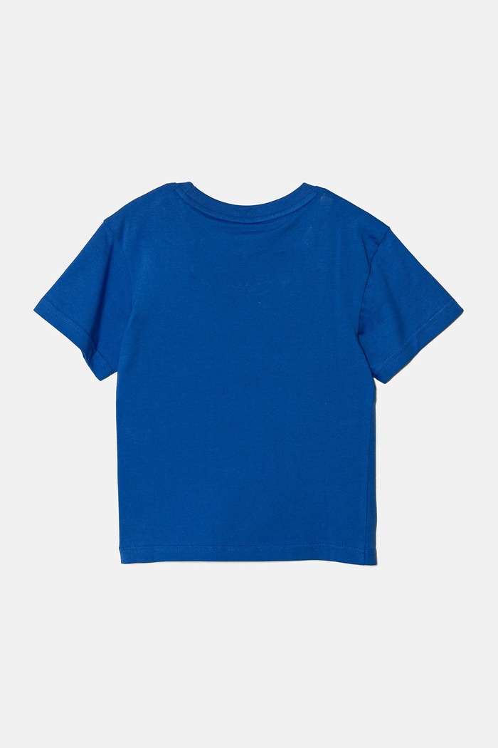 Хлопчик Дитяча бавовняна футболка adidas Originals IY2376 блакитний