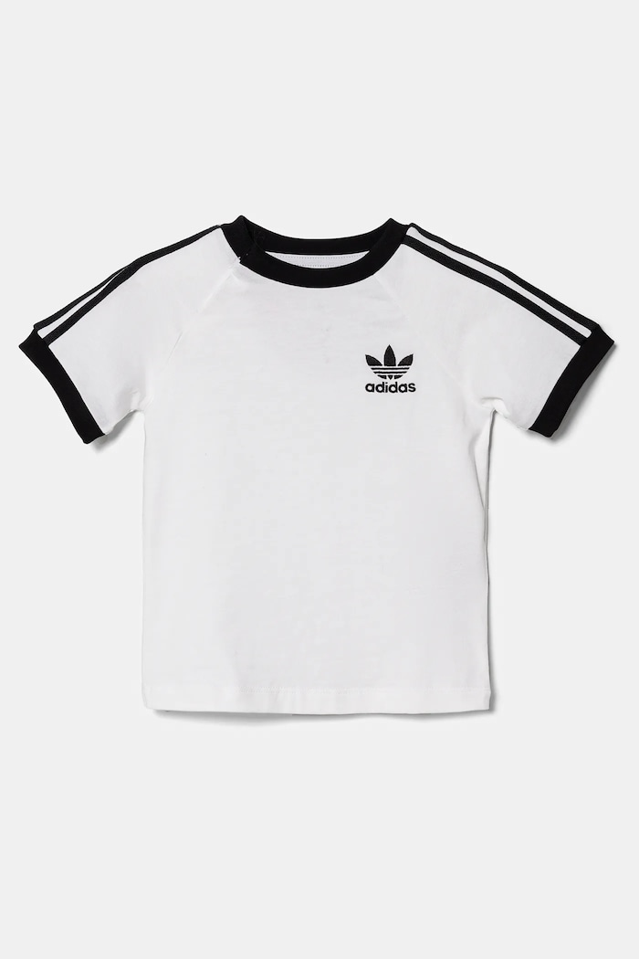 Dětské bavlněné tričko adidas Originals kulatý bílá JE0519
