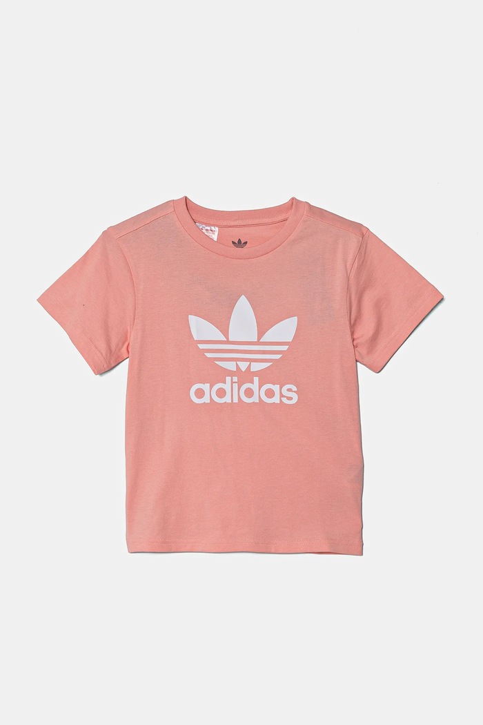 Dječja pamučna majica kratkih rukava adidas Originals JC9188 narančasta SS25