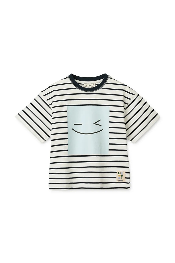 Liewood T-shirt bawełniany dziecięcy Tyler Placement Shortsleeve T-shirt biały LW19813