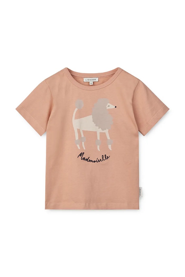 Детска памучна тениска Liewood Apia Placement Shortsleeve T-shirt памук оранжев LW19844
