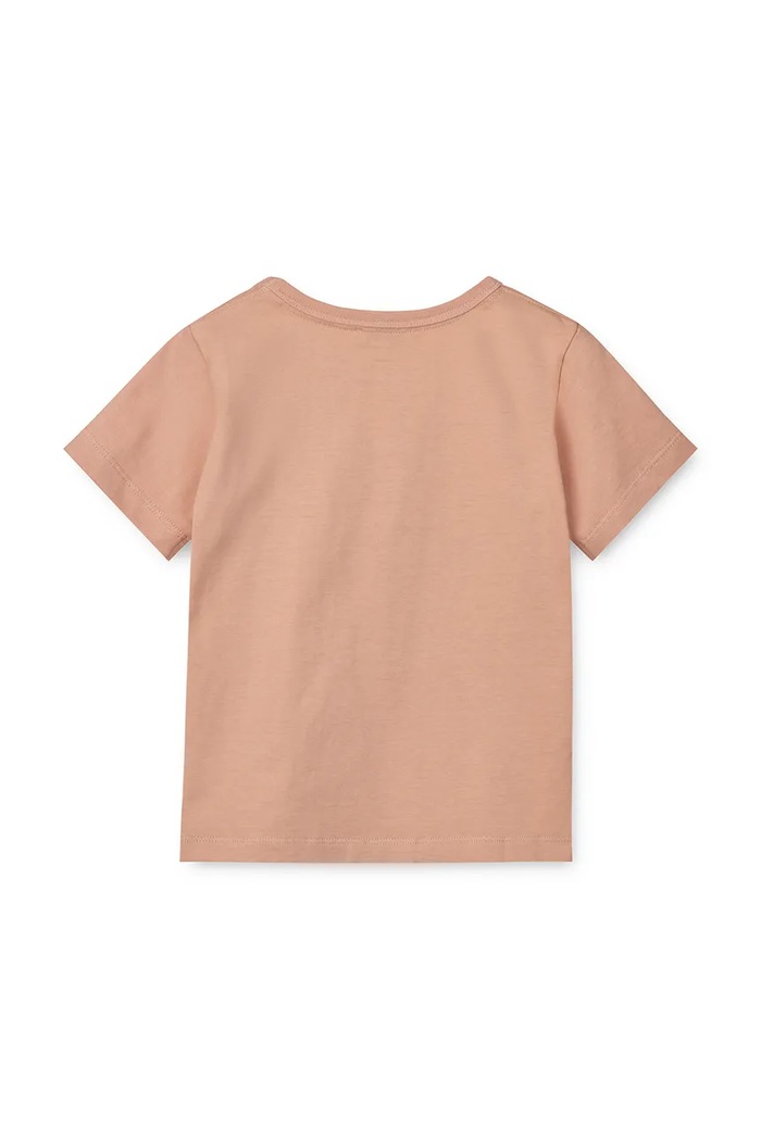 Детска памучна тениска Liewood Apia Placement Shortsleeve T-shirt LW19844 оранжев SS25