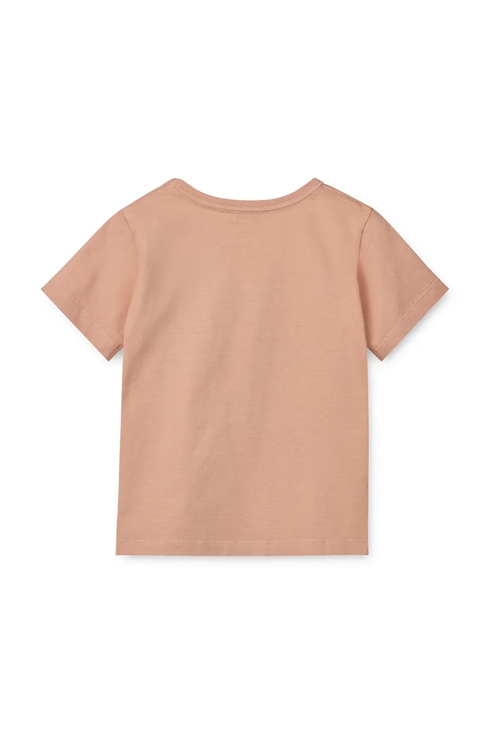 Детска памучна тениска Liewood Apia Placement Shortsleeve T-shirt LW19844 оранжев SS25