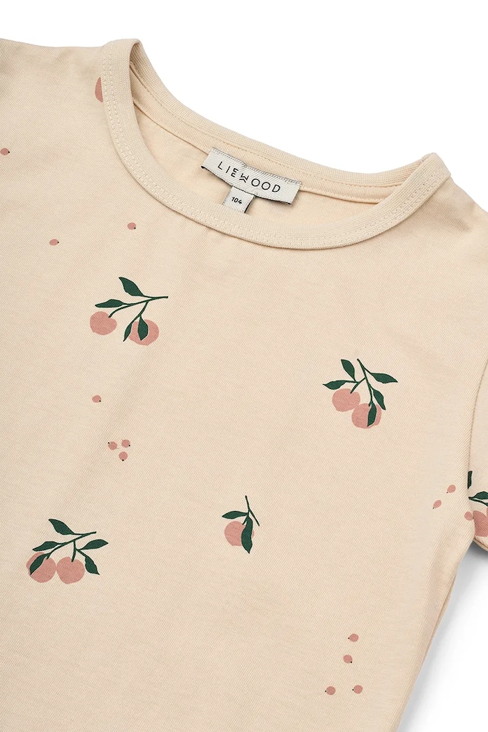 Dječja pamučna majica kratkih rukava Liewood Apia Printed Shortsleeve T-shirt bež LW19845