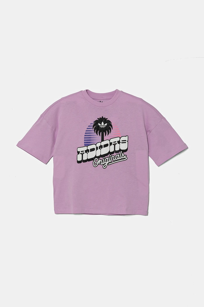 adidas Originals t-shirt bawełniany dziecięcy JD0372 fioletowy SS25