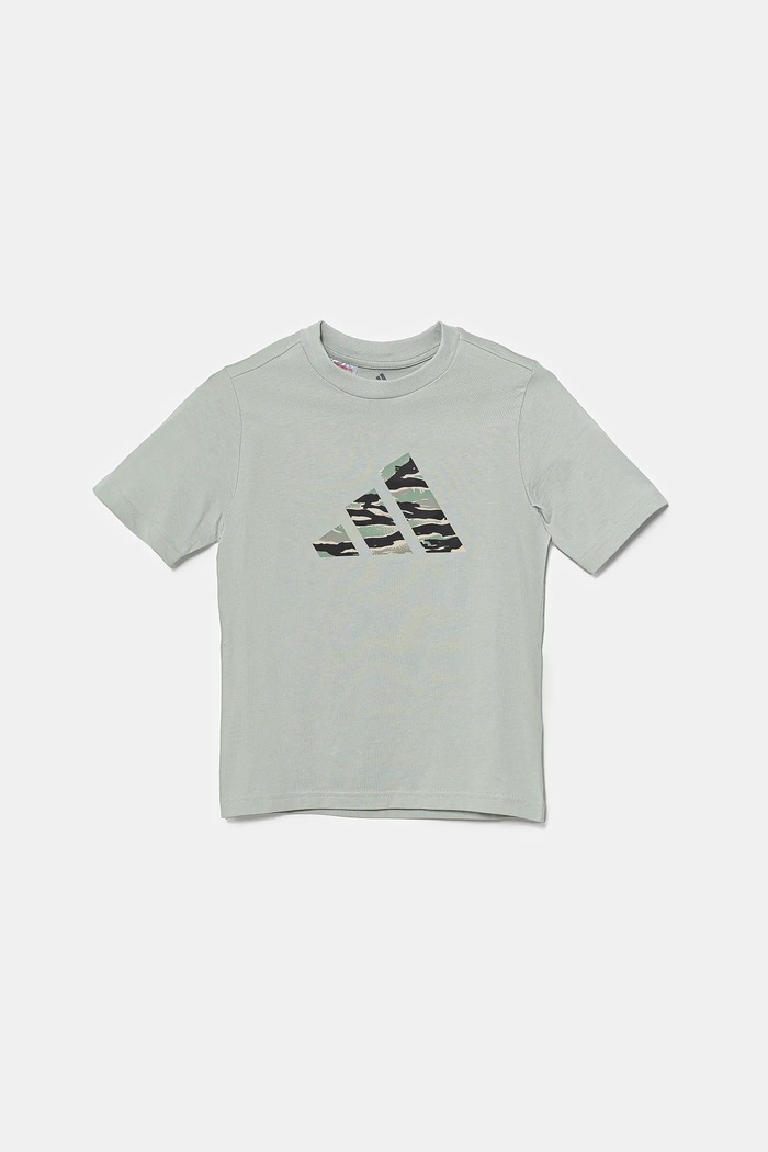 Dětské bavlněné tričko adidas JI6730 šedá SS25