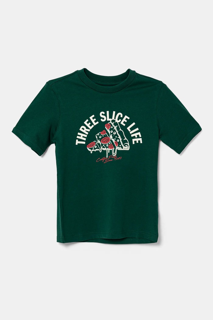 adidas t-shirt bawełniany dziecięcy JI6676 zielony SS25