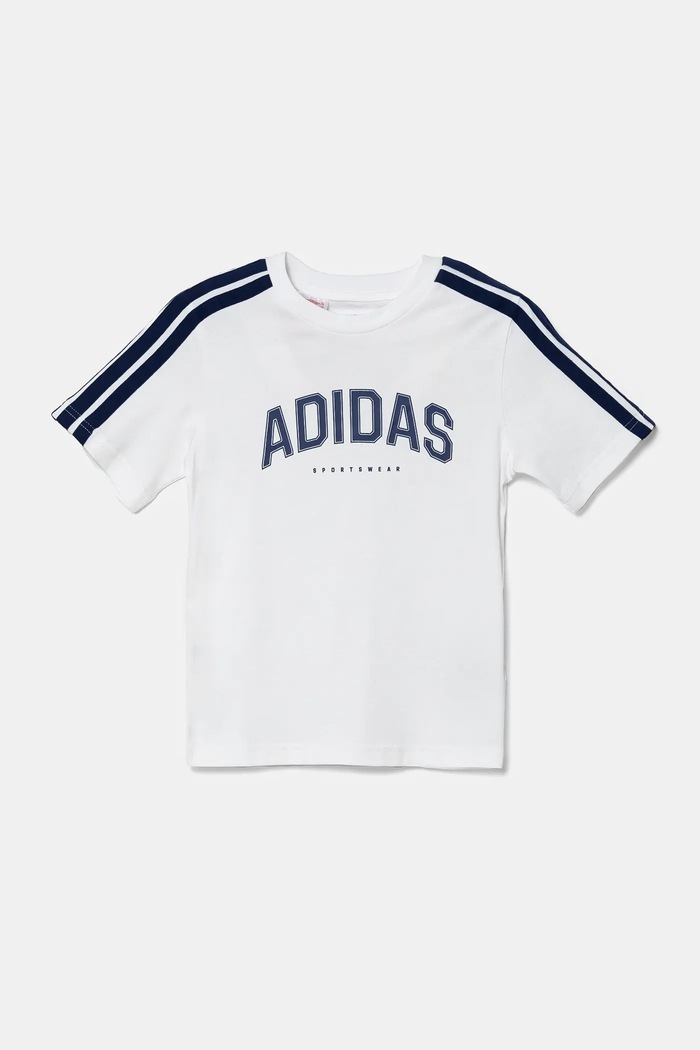 Dětské bavlněné tričko adidas JI6674 bílá SS25