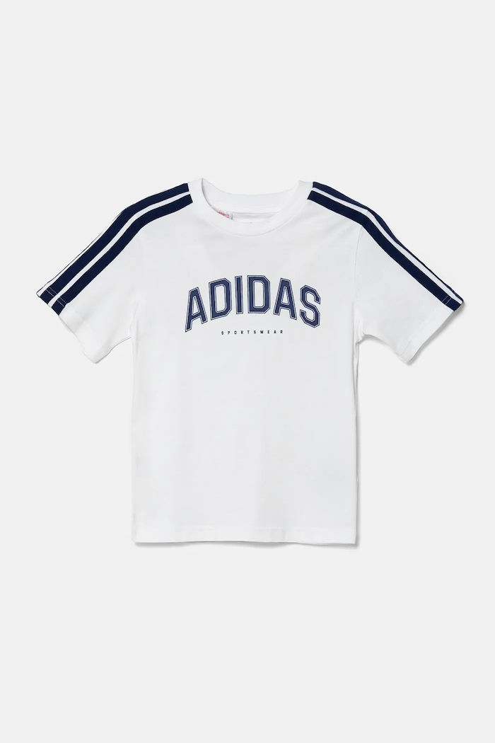 Dětské bavlněné tričko adidas JI6674 bílá SS25