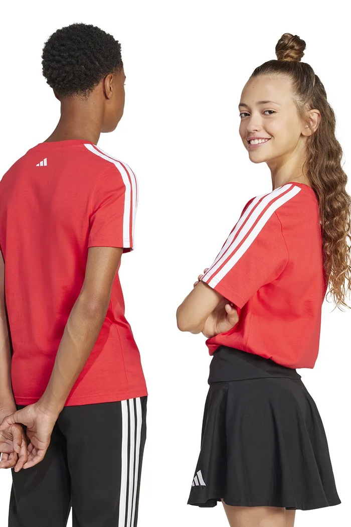 Παιδικό βαμβακερό μπλουζάκι adidas JI6673 κόκκινο