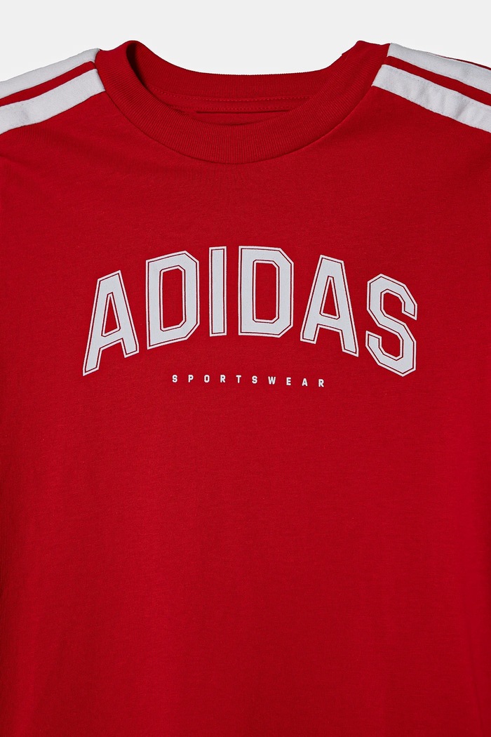 Παιδικό βαμβακερό μπλουζάκι adidas κόκκινο JI6673