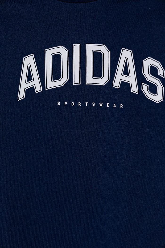 Chłopiec adidas t-shirt bawełniany dziecięcy JL6138 granatowy