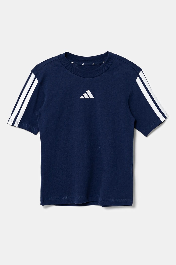 Detské bavlnené tričko adidas JD6490 tmavomodrá SS25
