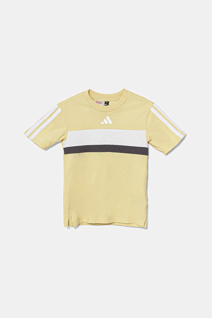 Dětské bavlněné tričko adidas JC6661 žlutá SS25