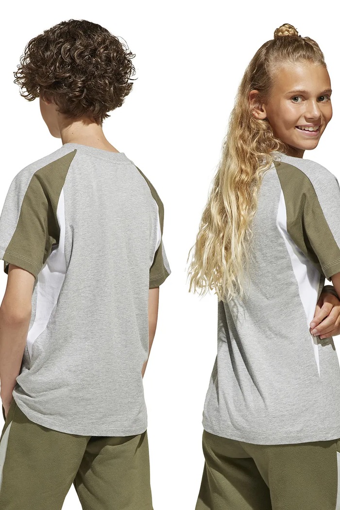 Dětské bavlněné tričko adidas JD0059 šedá