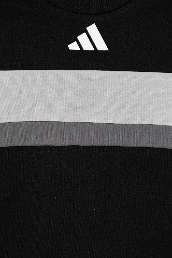 Детска памучна тениска adidas черен JC7468