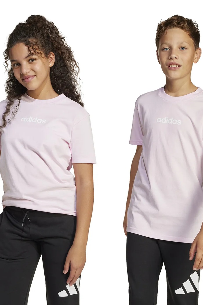 adidas t-shirt bawełniany dziecięcy nadruk różowy JC9750