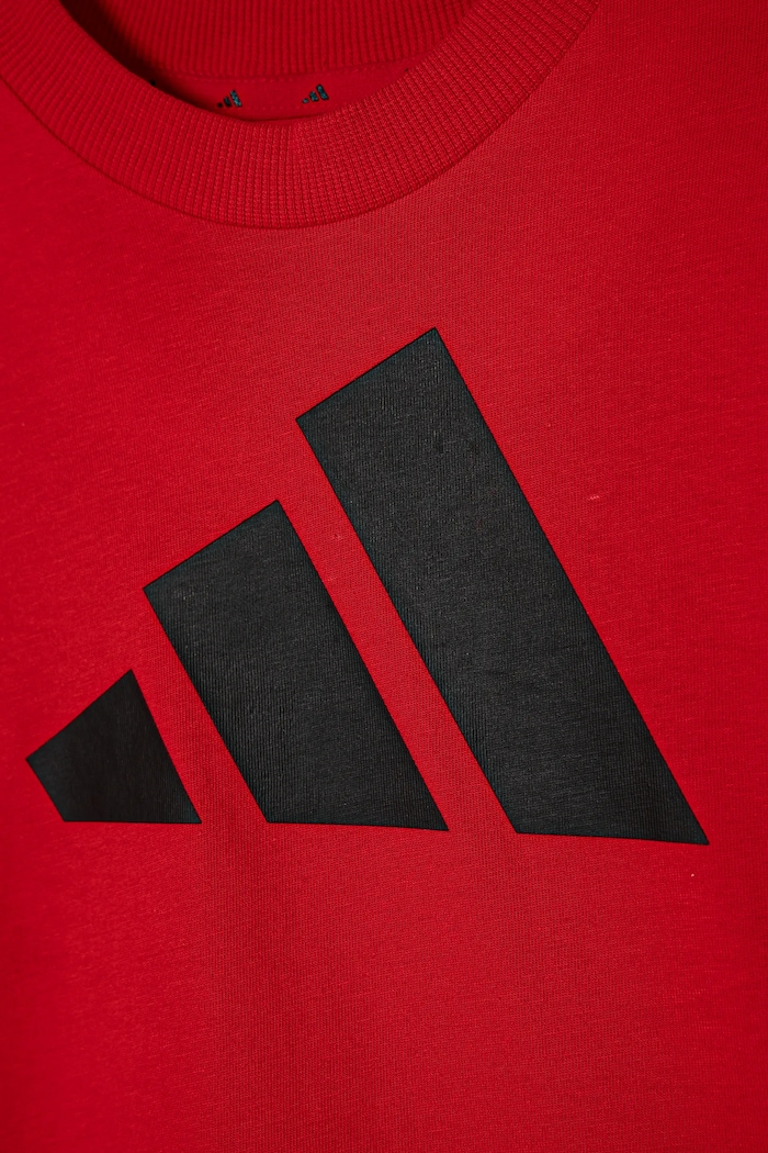 adidas t-shirt bawełniany dziecięcy czerwony JN8007