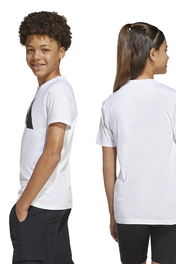 Detské bavlnené tričko adidas JC9659 biela