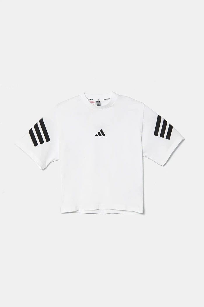 Dětské bavlněné tričko adidas JN8088 bílá SS25