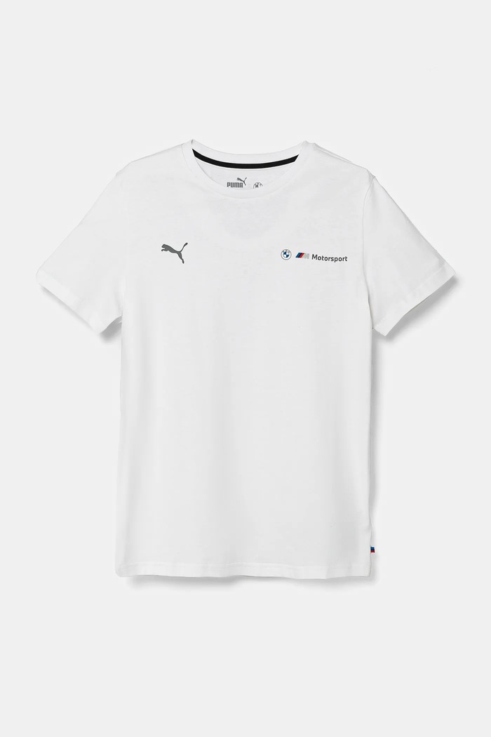 Puma t-shirt bawełniany dziecięcy BMW MMS ESS LOGO TEE 2 pozostałe biały 627533