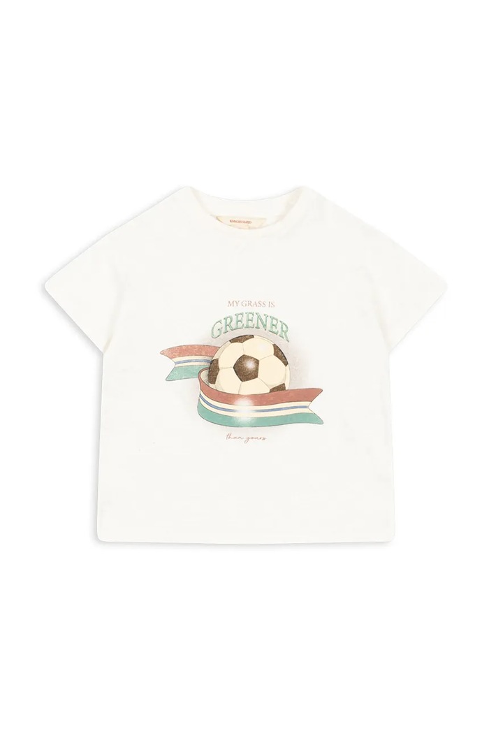 Konges Sløjd t-shirt z domieszką lnu dziecięcy ERA TEE OCS KS102600 biały SS25