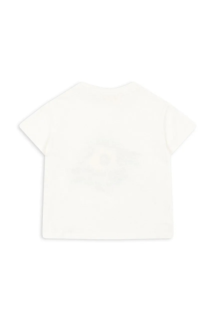 Chłopiec Konges Sløjd t-shirt z domieszką lnu dziecięcy ERA TEE OCS KS102600 biały