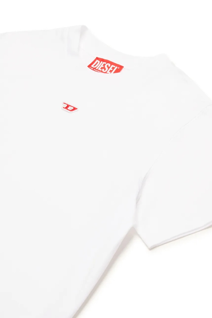 Dječaci Dječja pamučna majica kratkih rukava Diesel TDIEGORD T-SHIRT J02237 bijela