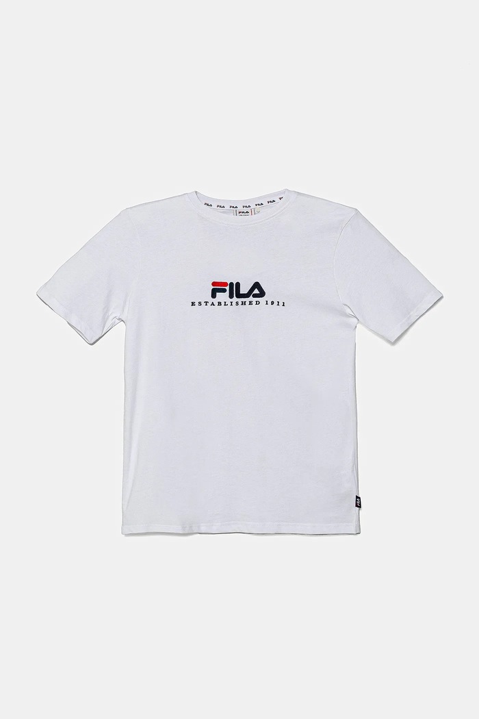 Fila T-shirt bawełniany dziecięcy LOHBERG biały FAT0626