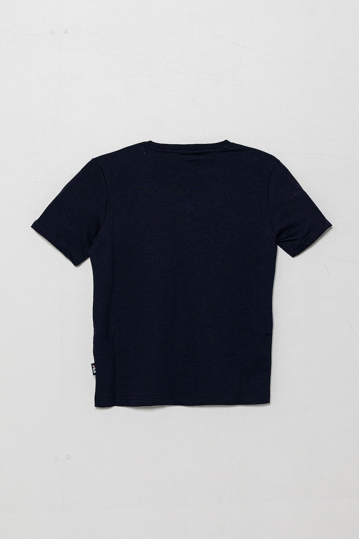 Fila T-shirt bawełniany dziecięcy LOHBERG FAT0626 granatowy SS25