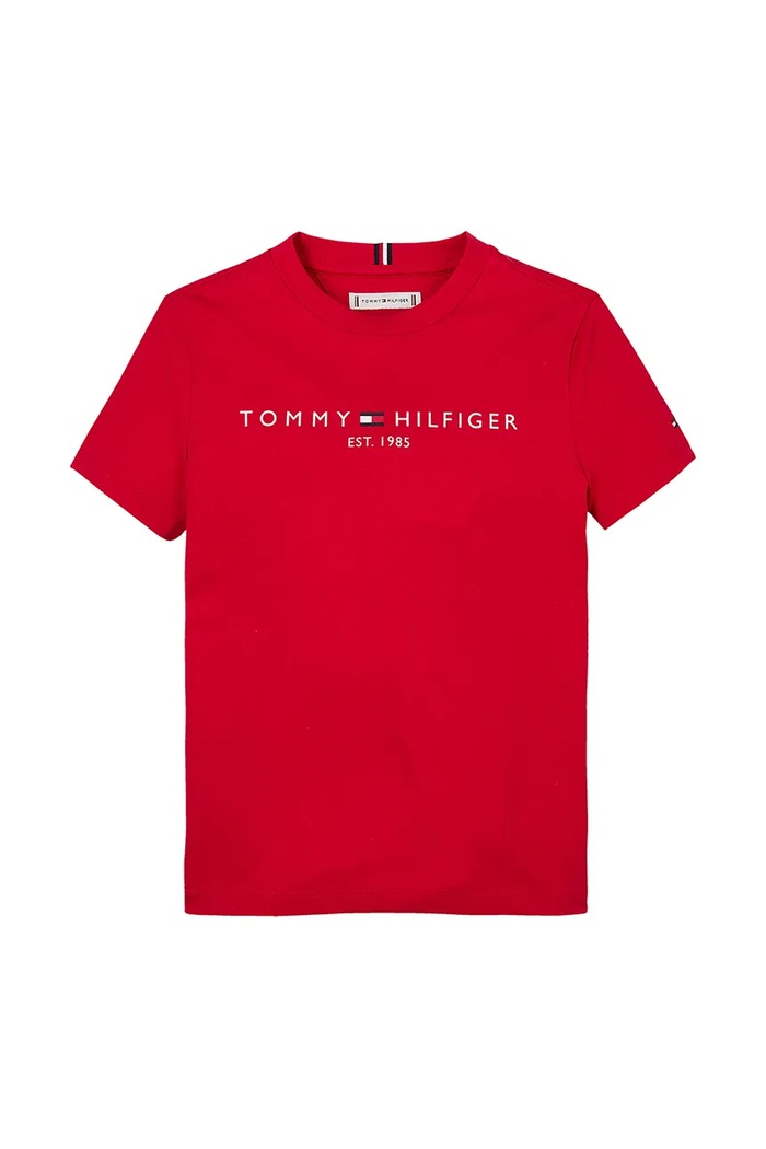 Tommy Hilfiger t-shirt dziecięcy bawełniany KS0KS00397.74.122.PPYA czerwony SS25