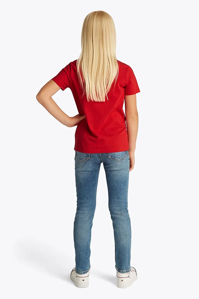 Tommy Hilfiger t-shirt dziecięcy bawełniany czerwony KS0KS00397.74.122.PPYA
