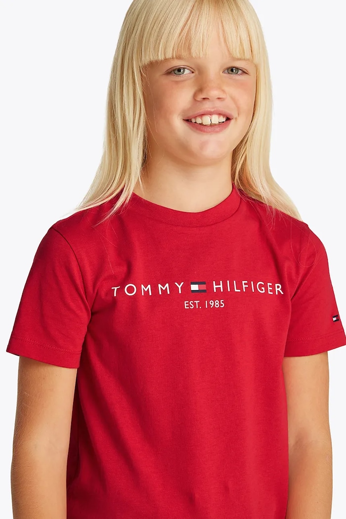 Tommy Hilfiger t-shirt dziecięcy bawełniany KS0KS00397.74.122.PPYA czerwony