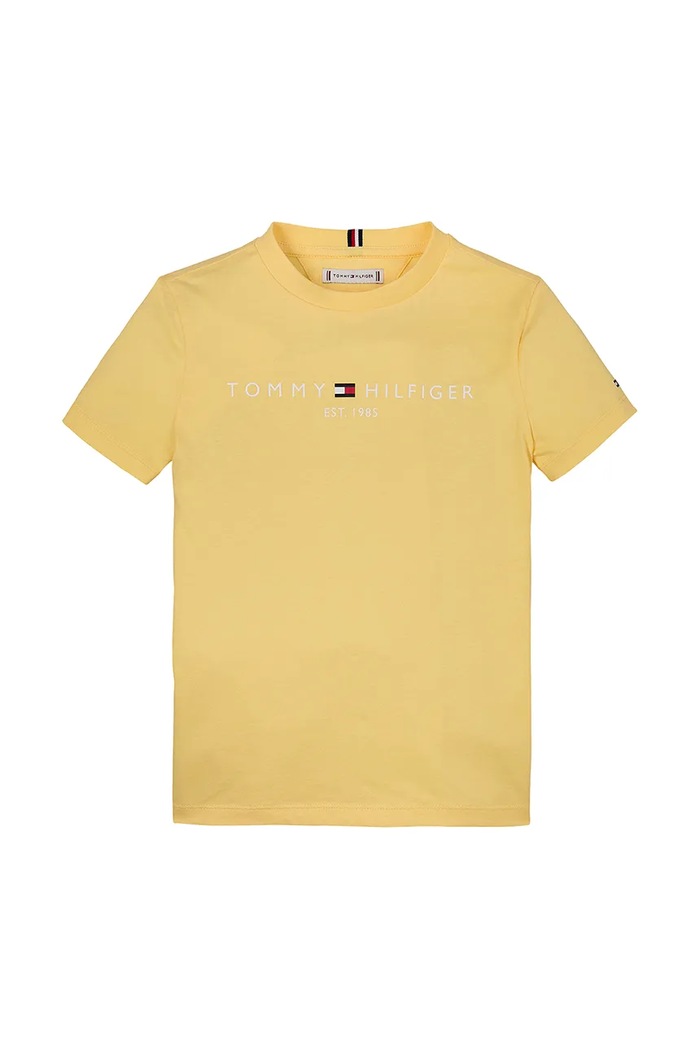 Tommy Hilfiger t-shirt bawełniany dziecięcy KS0KS00397.128.176.PPYA żółty SS25