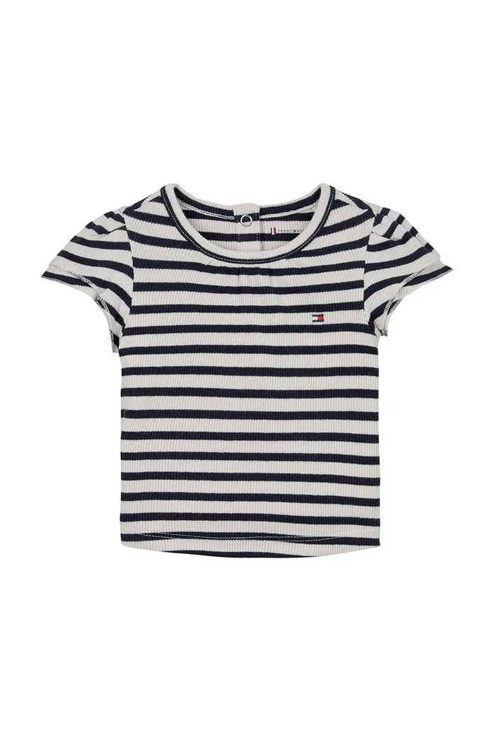 Majica kratkih rukava za bebe Tommy Hilfiger s elastinom mornarsko plava KN0KN02032.PPYA