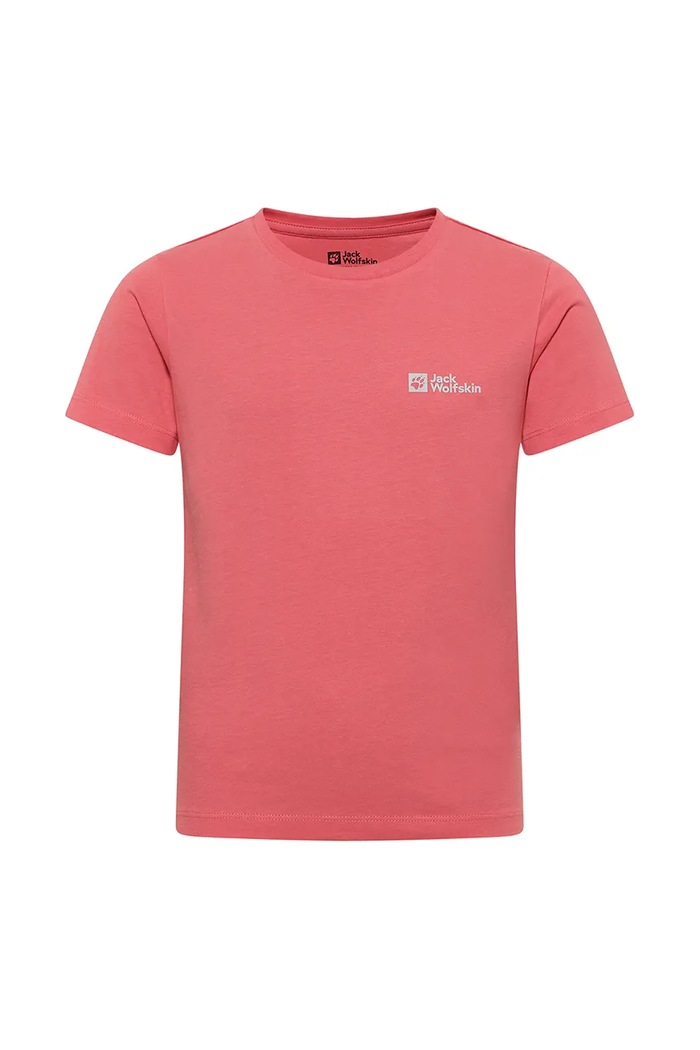 Dječja pamučna majica kratkih rukava Jack Wolfskin ESSENTIAL COTTON T K A64184.116.152 roza SS25