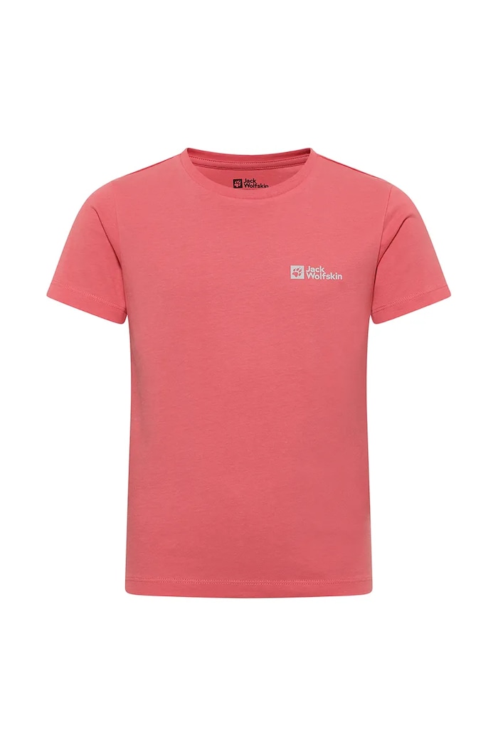 Dječja pamučna majica kratkih rukava Jack Wolfskin ESSENTIAL COTTON T K A64184.116.152 roza SS25