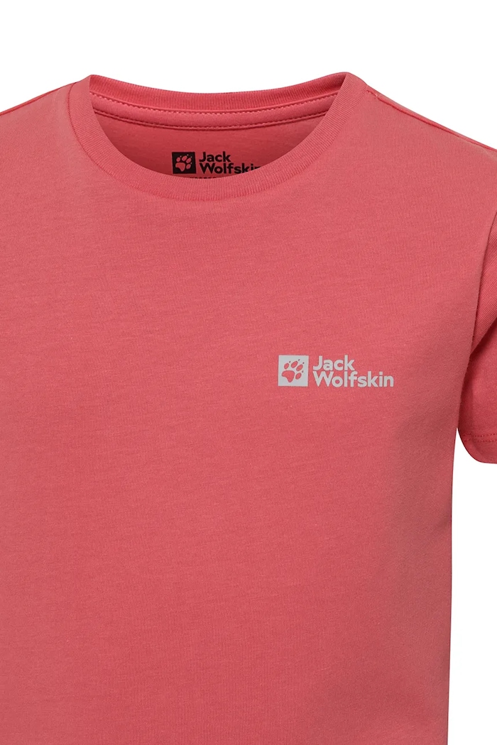 Dječja pamučna majica kratkih rukava Jack Wolfskin ESSENTIAL COTTON T K roza A64184.116.152