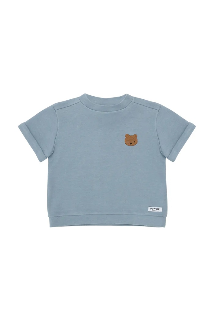 Detské bavlnené tričko Donsje Jarne T-shirt Bear 4081801.98.128 modrá SS25