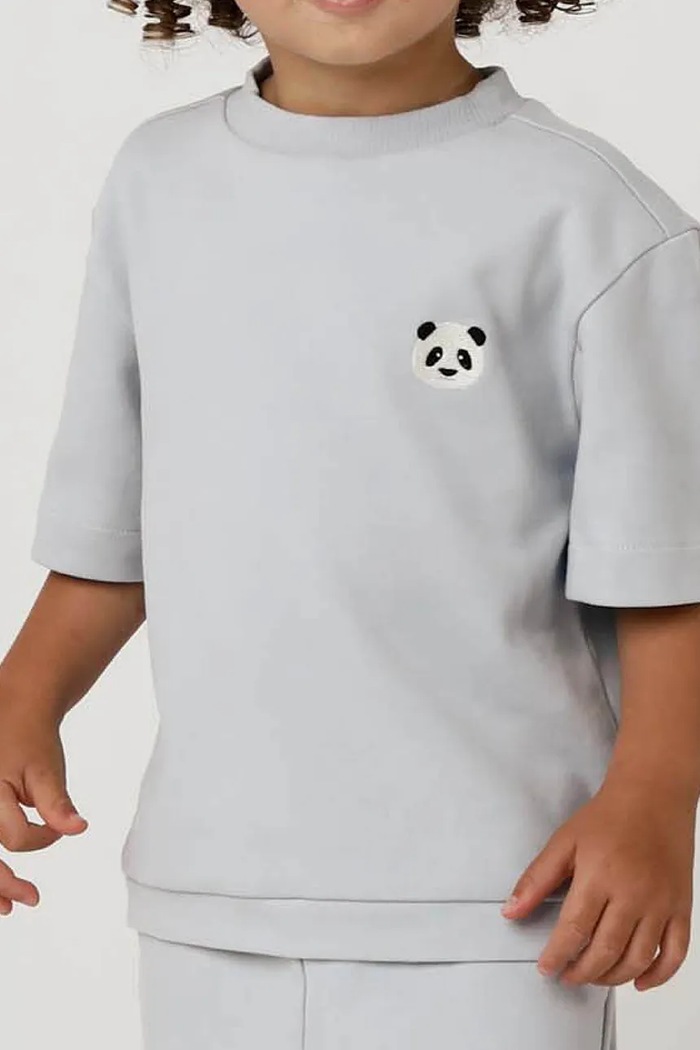 Tričko pre bábätko Donsje Jarne T-shirt Panda s elastanom modrá 4081803.68.92