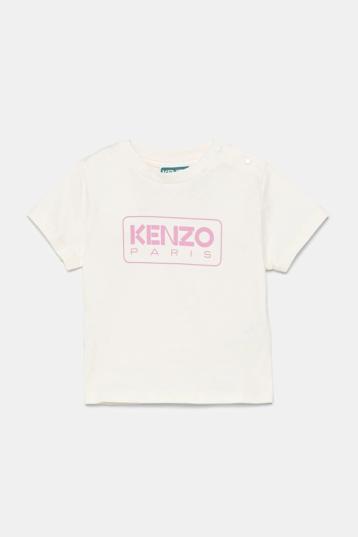 Kenzo Kids t-shirt bawełniany dziecięcy nadruk beżowy K60972.86.102