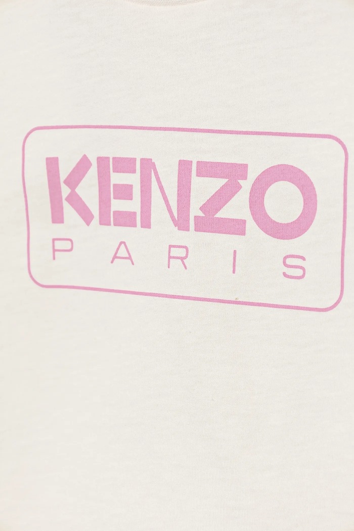 Chłopiec Kenzo Kids t-shirt bawełniany dziecięcy K60972.86.102 beżowy