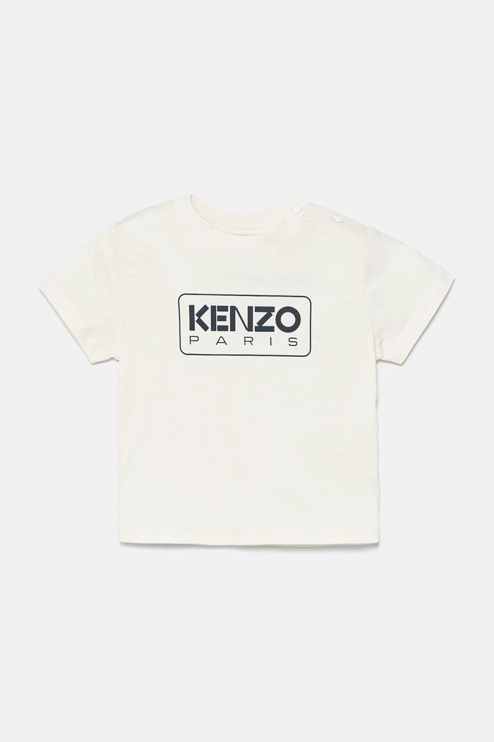 Kenzo Kids t-shirt bawełniany dziecięcy nadruk beżowy K60972.71.81