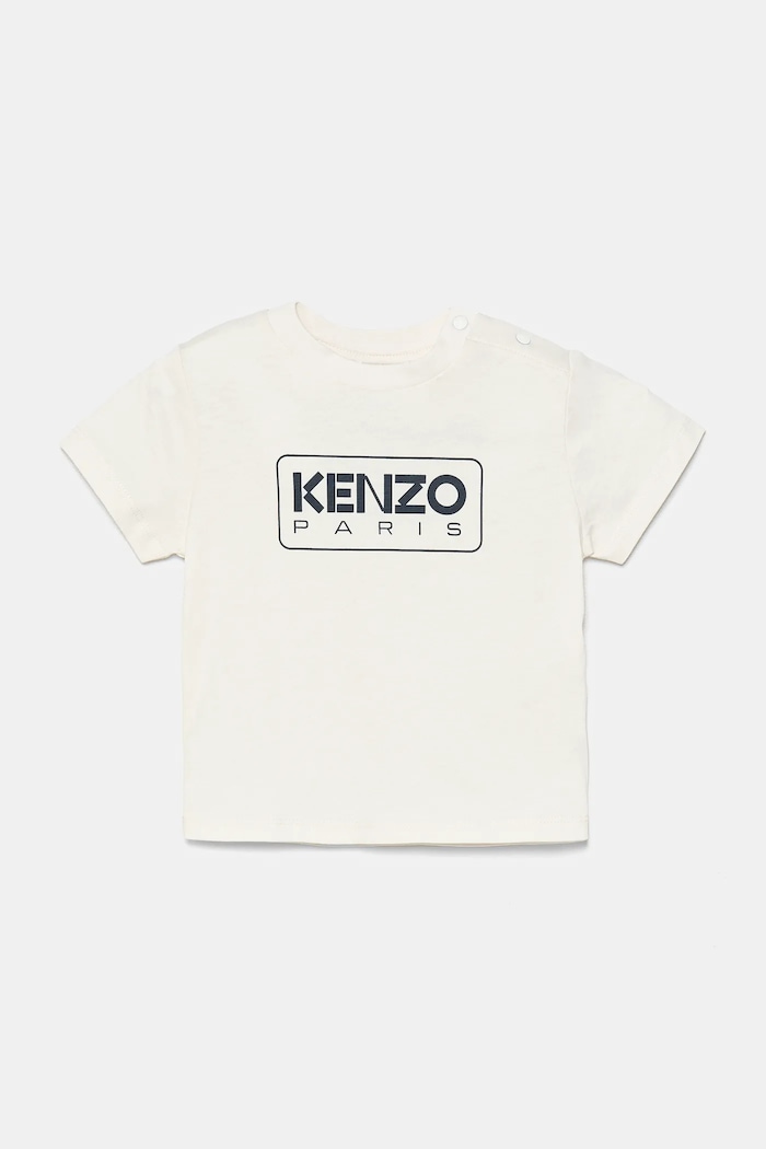 Kenzo Kids t-shirt bawełniany dziecięcy nadruk beżowy K60972.71.81
