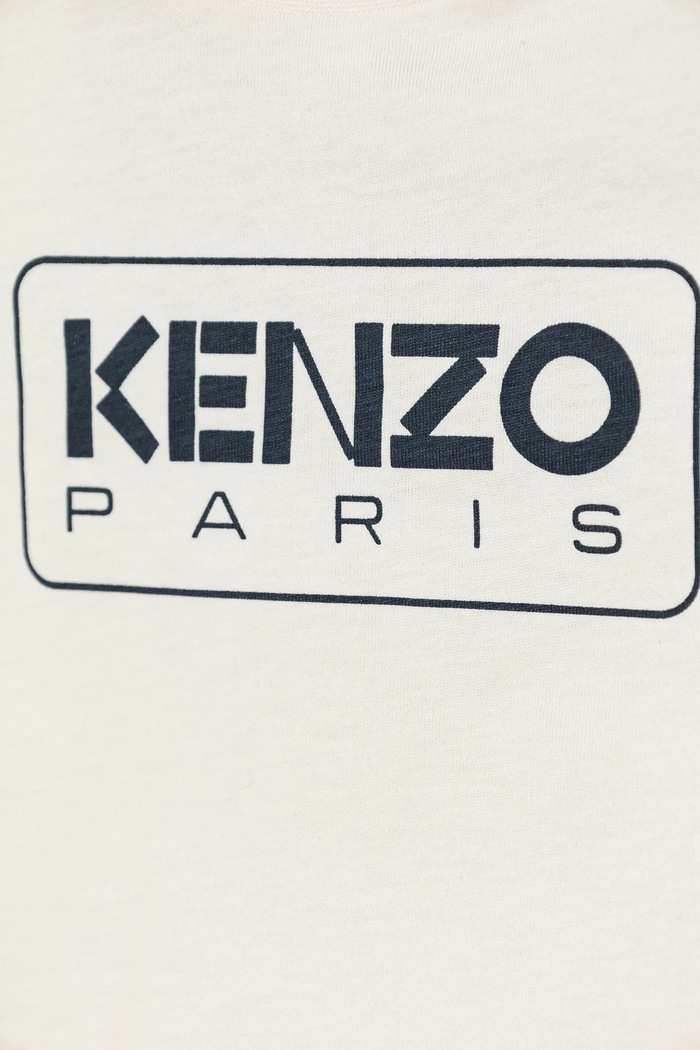 Chłopiec Kenzo Kids t-shirt bawełniany dziecięcy K60972.71.81 beżowy