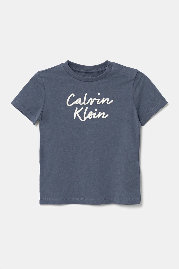 Παιδικό μπλουζάκι Calvin Klein Jeans στάμπα μπλε IN0IN00292.PPYA
